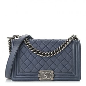 CHANEL Calfskin Quilted Boy Flap Shoulder Bag